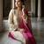 Beige silk blend embroidered palazzo set
