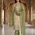 Beige silk blend embroidered palazzo set