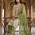 Beige silk blend embroidered palazzo set