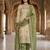 Beige silk blend embroidered palazzo set