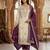 Beige silk blend embroidered palazzo set