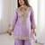 Lavender georgette embroidered salwar suit with dupatta