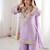 Lavender georgette embroidered salwar suit with dupatta