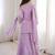 Lavender georgette embroidered salwar suit with dupatta