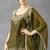 Green designer chartin embroidered salwar suit with dupatta