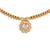 excellent round shape cz studded gold plated choker necklace set with maangikka for women