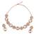 flower and circle shape uncut kundan stone 18 kt gold plated brass choker necklace set for women