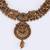 Traditional leaf flower and elephant shape gold plated choker necklace set for women