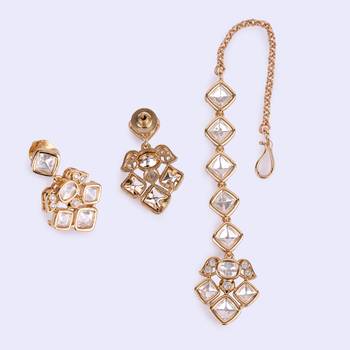 admirable rectangle shape uncut kundan stone 18 kt gold plated brass choker jewellery set for women 3