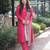 Rani pink cotton kurti pant set with printed chanderi silk dupatta