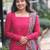 Rani pink cotton kurti pant set with printed chanderi silk dupatta