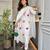 White roman chanderi embroidered kurti pant set with organza dupatta