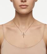 925 Sterling Silver Rose Gold Angel Wing Pendant Necklace Set 