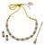 pleasant round shape white kundan stone antique gold plated choker brass jewellery set for women