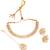 smooth oval and flower design pearl white kundan stone gold plated choker jewellery set for women