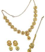 creative round and oval shape uncut kundan gold plated choker jewellery set for women