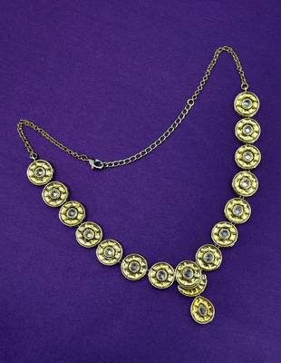 creative round and oval shape uncut kundan gold plated choker jewellery set for women 2
