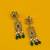 glamorous flower design green uncut kundan gold plated collar jewellery set for women