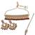 glimmery flower design red uncut kundan gold plated collar jewellery set for women
