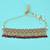 glimmery flower design red uncut kundan gold plated collar jewellery set for women