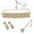 glorious flower design brown uncut kundan gold plated collar jewellery set for women