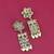 glorious flower design brown uncut kundan gold plated collar jewellery set for women