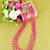modish pink mother of pearls 3 layered gold plated long haram necklace pearl mala for women