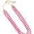 modish pink mother of pearls 3 layered gold plated long haram necklace pearl mala for women
