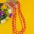 pleasant red mother of pearls 3 layered gold plated long haram necklace pearl mala for women