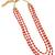 pleasant red mother of pearls 3 layered gold plated long haram necklace pearl mala for women