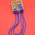 pleasing blue mother of pearls 3 layered gold plated long haram necklace pearl mala for women