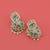 lovely round and trangle shape green uncut kundan gold plated collar jewellery set for women
