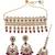 modish oval and flower shape uncut kundan gold plated collar jewellery set for women
