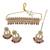 stylish leaf design uncut kundan gold plated collar jewellery set for women