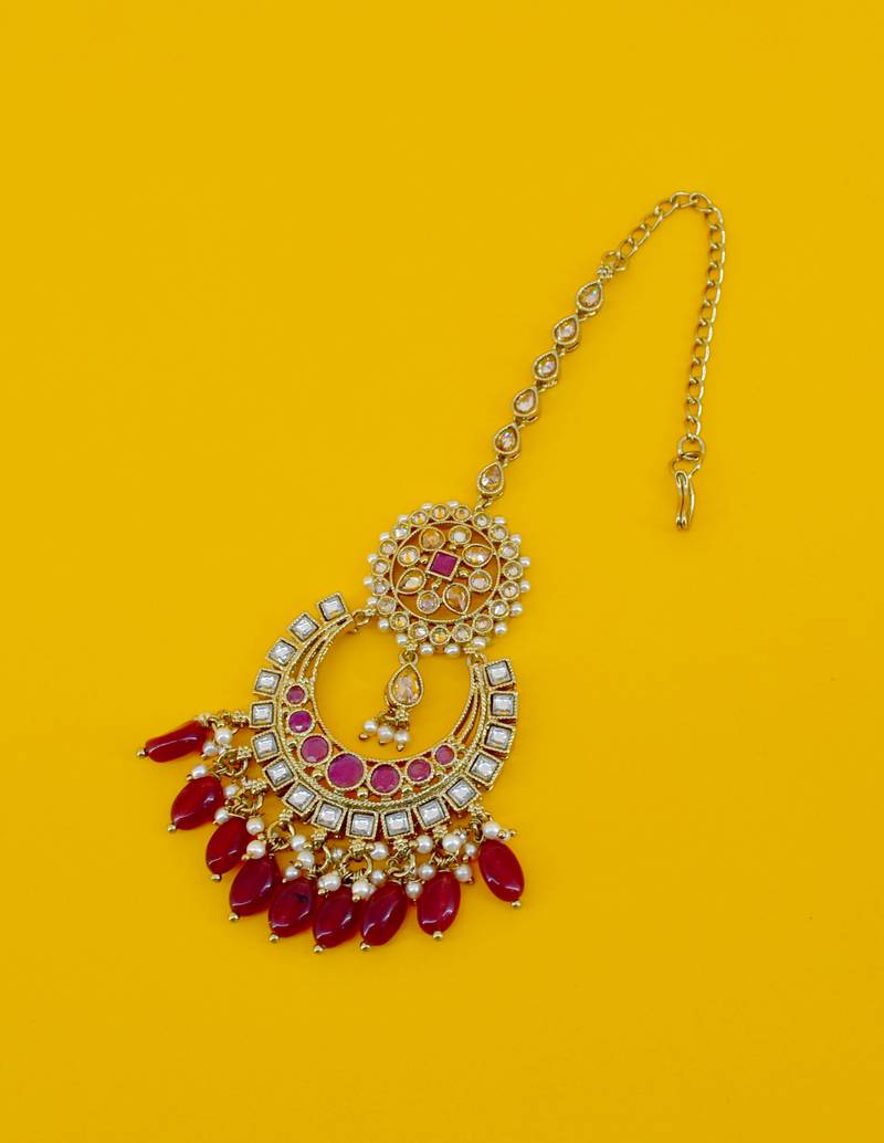stylish leaf design uncut kundan gold plated collar jewellery set for women