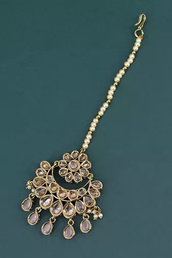 modern round and oval shape uncut kundan gold plated choker jewellery set for women