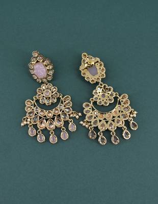 modern round and oval shape uncut kundan gold plated choker jewellery set for women 4
