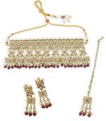 trendy flower design uncut kundan gold plated choker jewellery set for women