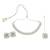 exotic square shape pearls silver plated choker neckalace set with maangtikka for women