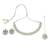 desirable oval shape pearls silver plated choker neckalace set with maangtikka for women
