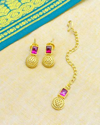 gorgeous round and square shape brass gold plated choker neckalace set with maangtikka for women 3