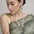 delightful round shape pearl lariat kundan antique gold plated long haram jewellery set for women