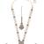 delightful round shape pearl lariat kundan antique gold plated long haram jewellery set for women