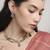 brilliant round and oval shape kundan antique gold plated choker jewellery set for women
