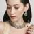dazzling round and circle shape brass kundan antique gold plated choker jewellery set for women