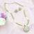 contemporary mother of pearl brass kundan antique gold plated long haram necklace set for women
