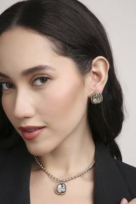 creative round golden balls brass antique gold plated choker necklace set for women 1
