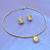 creative round golden balls brass antique gold plated choker necklace set for women