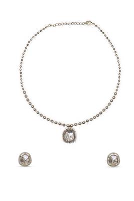 creative round golden balls brass antique gold plated choker necklace set for women 4
