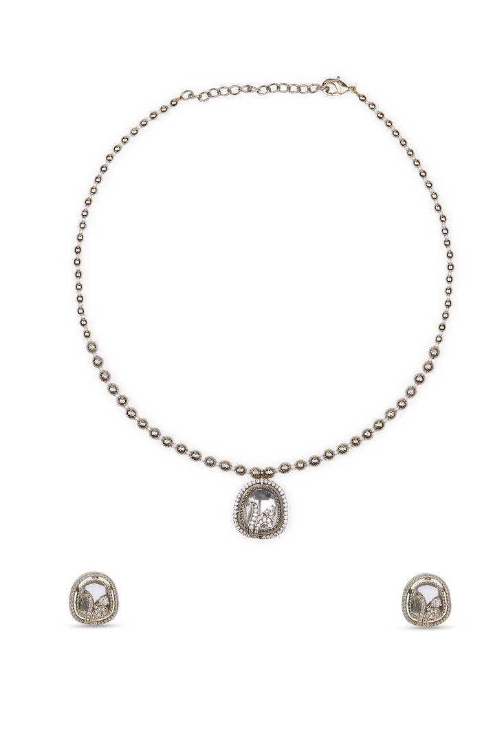 creative round golden balls brass antique gold plated choker necklace set for women